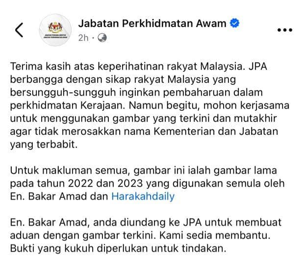 JPA tegur laporan Harakahdaily