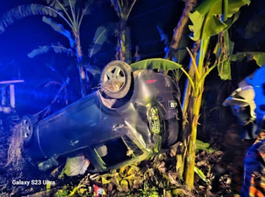 Lelaki maut, Perodua Myvi terbabas di kebun pisang