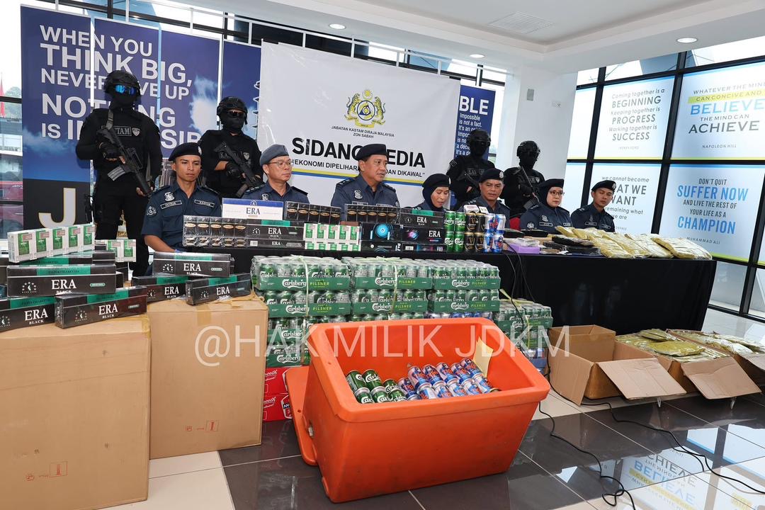 Kastam Sabah berjaya rampas rokok, minuman keras nilai lebih RM1,000,000