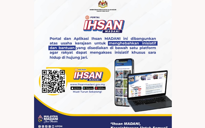 Portal, aplikasi Ihsan Madani lokasi setempat mohon bantuan