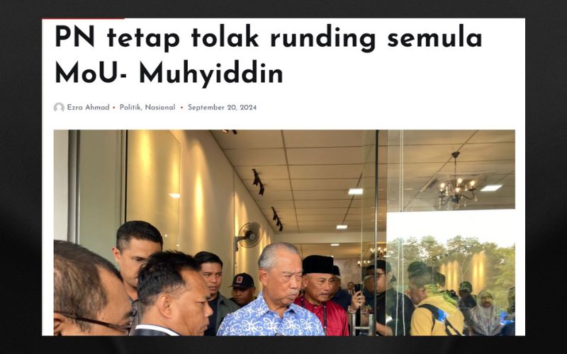Tolak MoU bukti PN tak fikir kebajikan rakyat