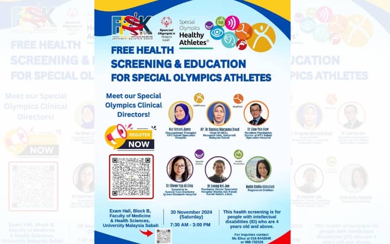 FPSK UMS, Special Olympics Sabah tawar pemeriksaan kesihatan percuma
