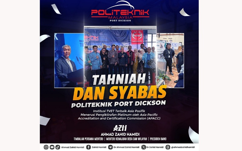 Politeknik PD diiktiraf institusi TVET terbaik Asia Pasifik