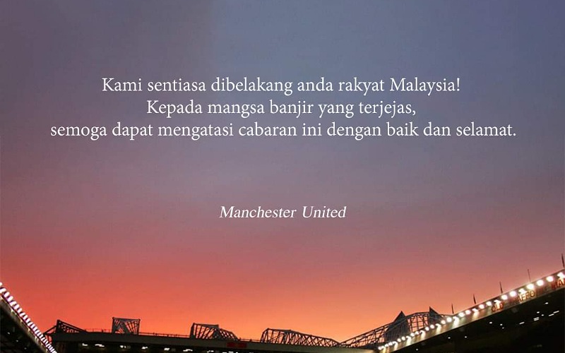 Doa Manchester United untuk mangsa banjir