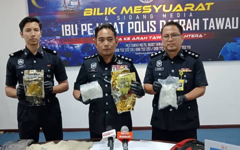 Polis tahan warga asing bersama syabu 2kg di Tawau