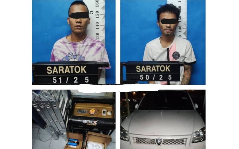 Dua suspek rompakan dicekup kurang lima jam di Saratok