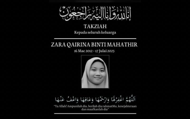 Kematian Zara Qairina: Tindakan sewajarnya akan diambil berdasarkan hasil siasatan