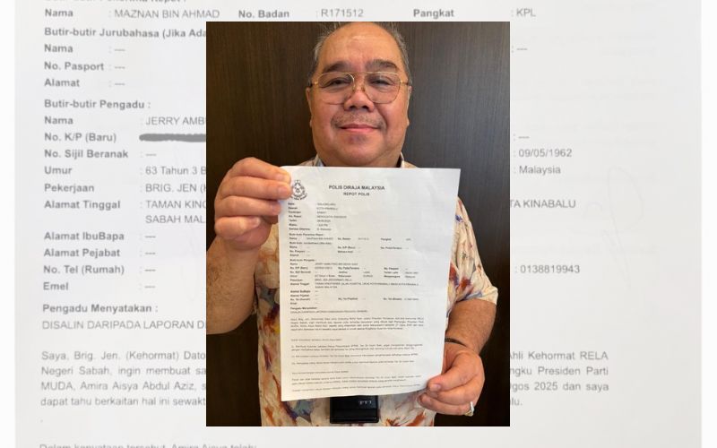 Jerry Ambuting buat laporan polis terhadap pemangku Presiden Muda
