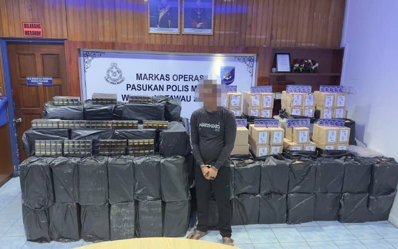 Polis Marin tumpasan cubaan seludup rokok lebih RM3 juta di Lahad Datu, Tawau