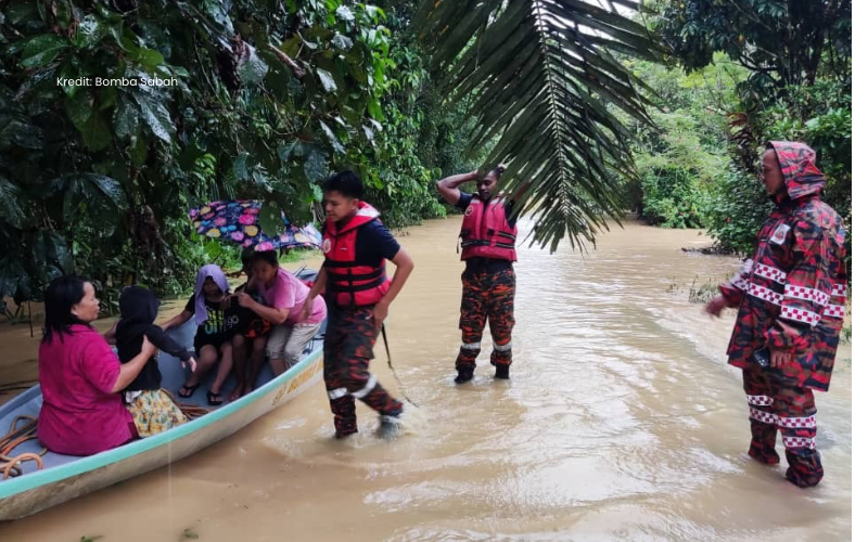 Banjir, tanah runtuh di Sabah: 1,707 penduduk terjejas, 16 PPS dibuka