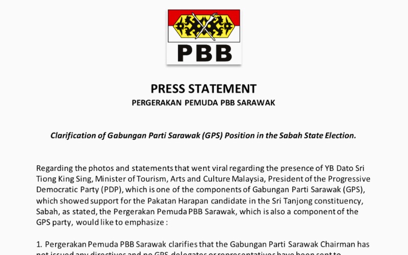 Pemuda PBB jelaskan kedudukan GPS dalam PRN17 Sabah