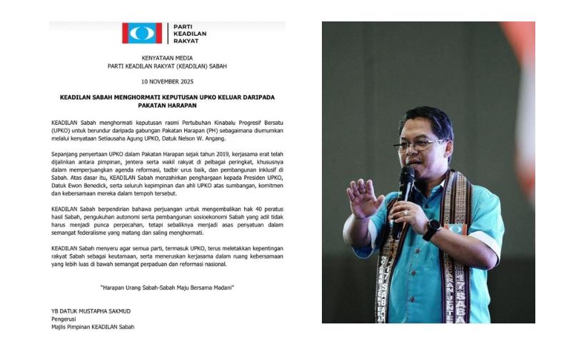 PKR Sabah hormati keputusan UPKO keluar PH