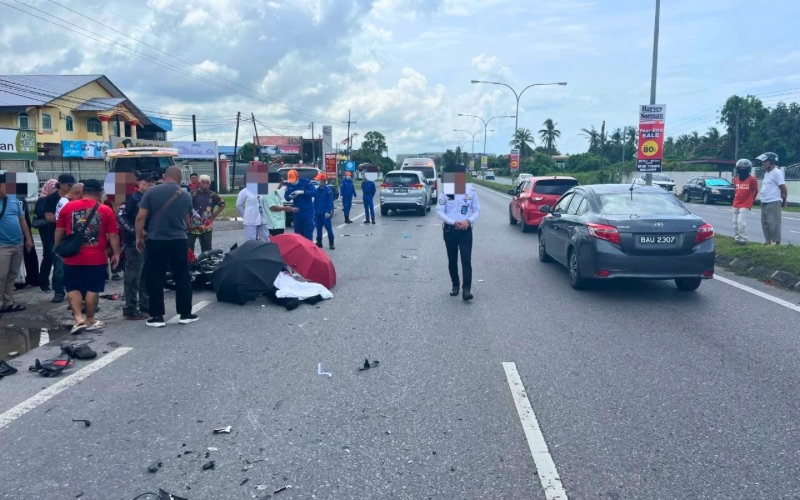 Penunggang motosikal maut kemalangan dengan pacuan empat roda di Jalan Lutong-Kuala Baram