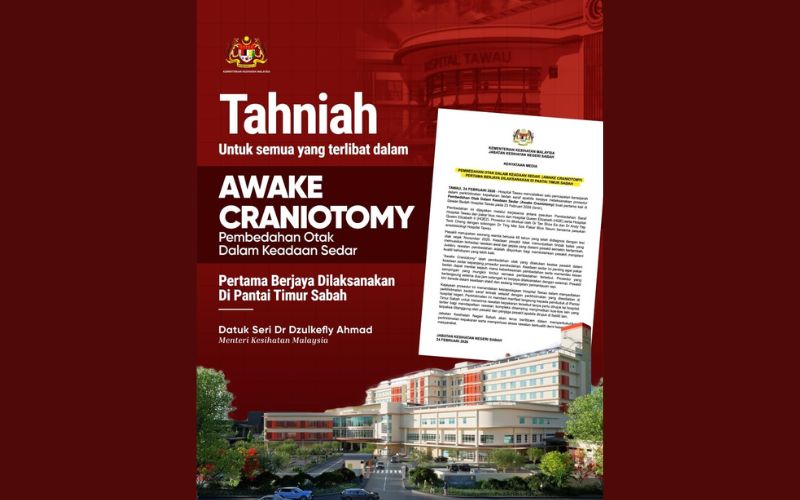 KKM puji kejayaan Hospital Tawau laksana ‘awake craniotomy’ pertama