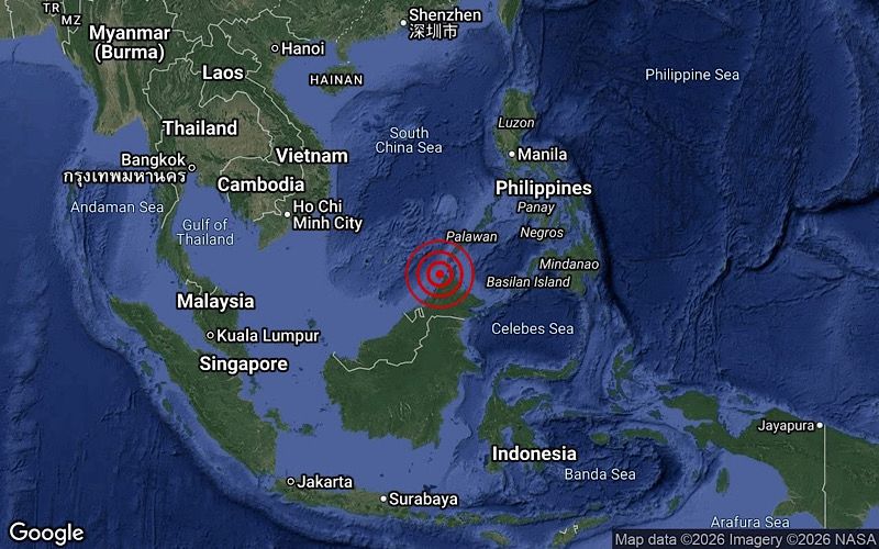 Gempa bumi kuat 6.8 magnitud gegar perairan Kota Kinabalu 