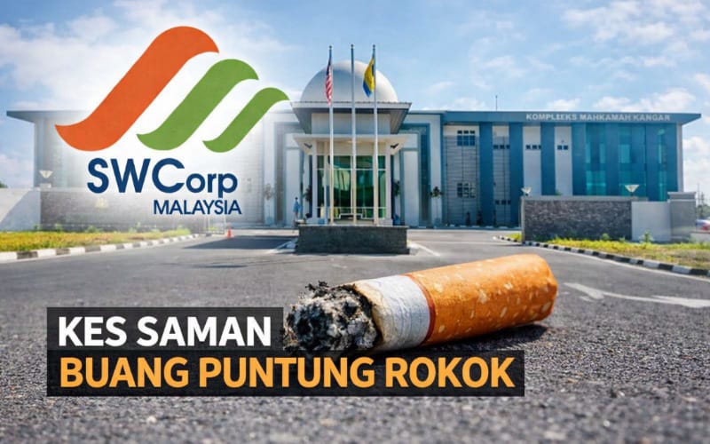 3 individu buang puntung rokok dihukum denda, khidmat masyarakat