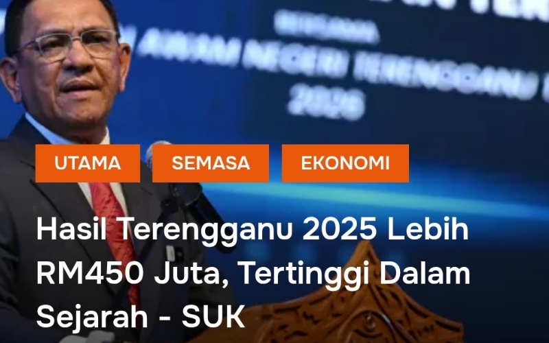 Rekod hasil Terengganu RM450 juta, kejayaan sebenar atau sekadar kesan premium tanah?