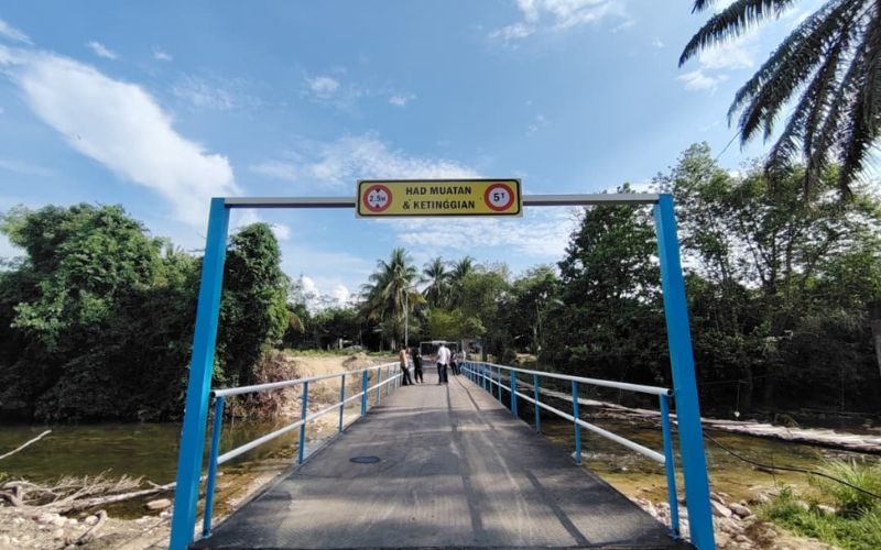 Jambatan baharu Kg Sungai Chatel Damai, Lata Rek siap dibina