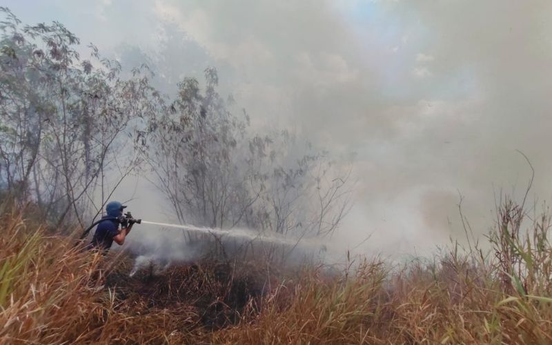 Respon pantas bomba padam kebakaran belukar