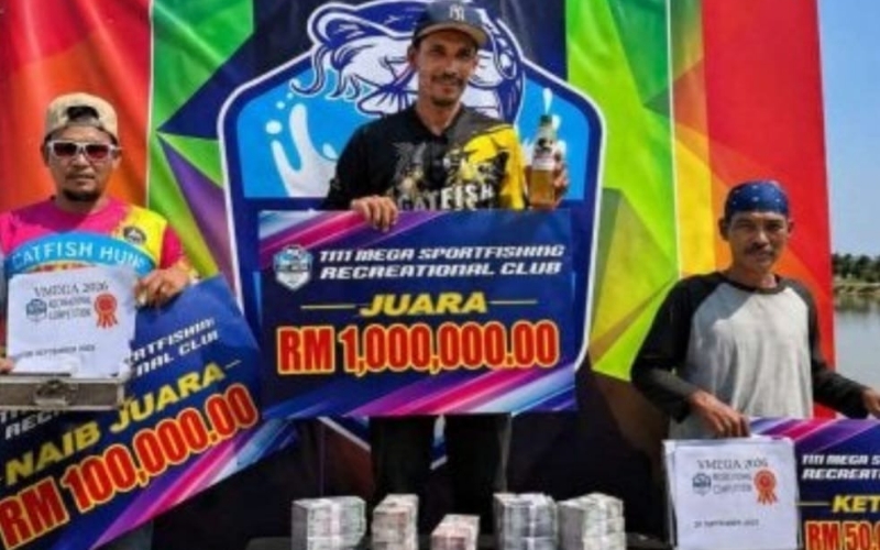 Naikkan ikan keli 9.5kg, pemancing Terengganu raih hadiah RM1 juta