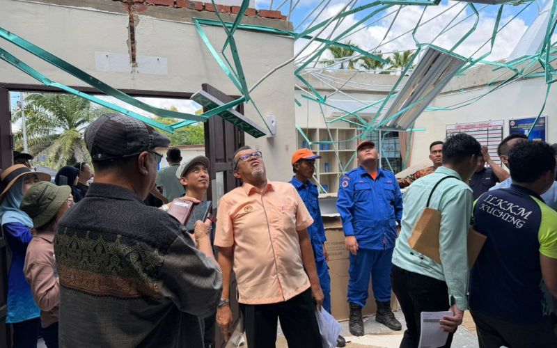 Ribut kuat rosakkan struktur Klinik Kuala Mendalam, bumbung dan siling runtuh
