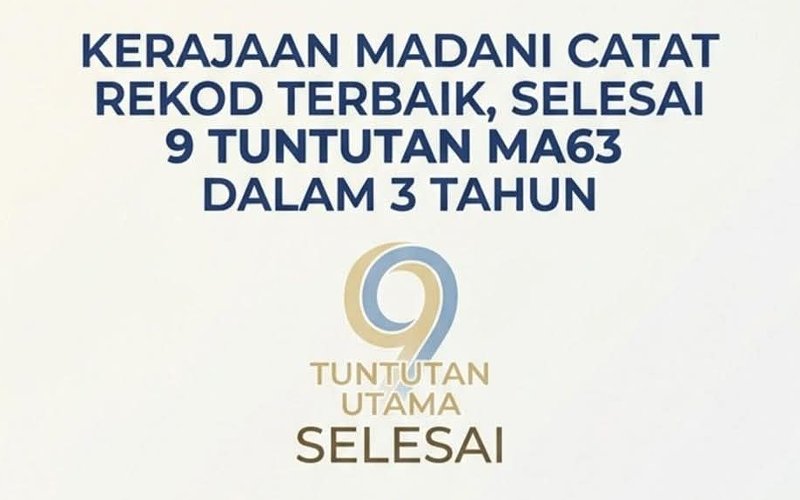 Kerajaan MADANI catat rekod terbaik, selesai 9 tuntutan MA63 dalam 3 tahun