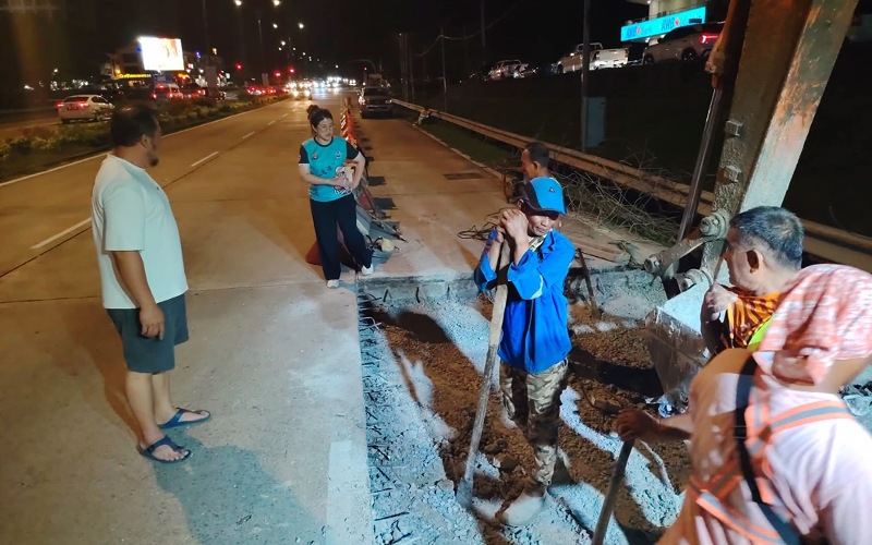 Turapan konkrit di Bandar Prima dikorek bagi penyelenggaraan awal