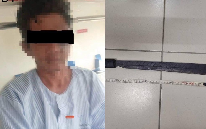 Amuk pekerja asing mabuk, polis bantuan parah ditetak di leher
