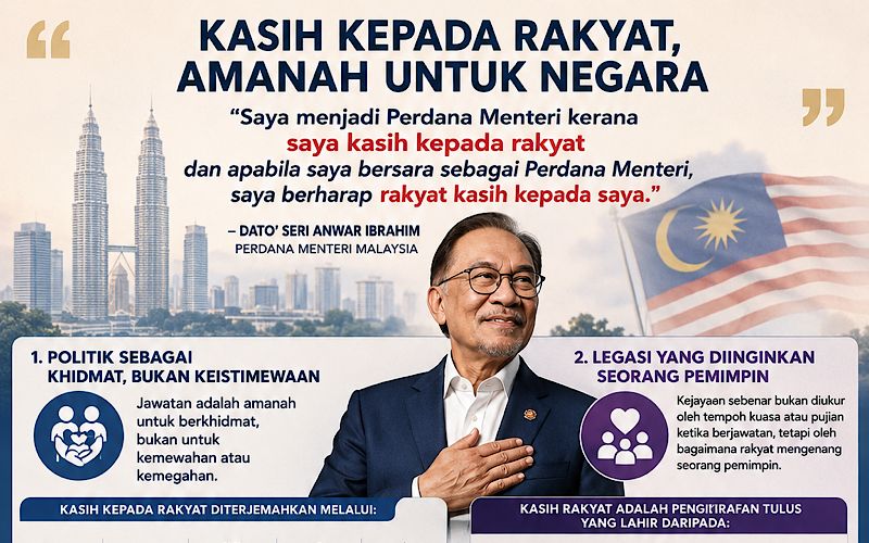 Kasih kepada rakyat, amanah untuk negara: Mesej politik kemanusiaan PMX
