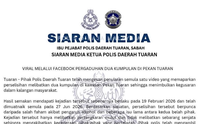 Polis sahkan video pergaduhan di Tuaran rakaman lama