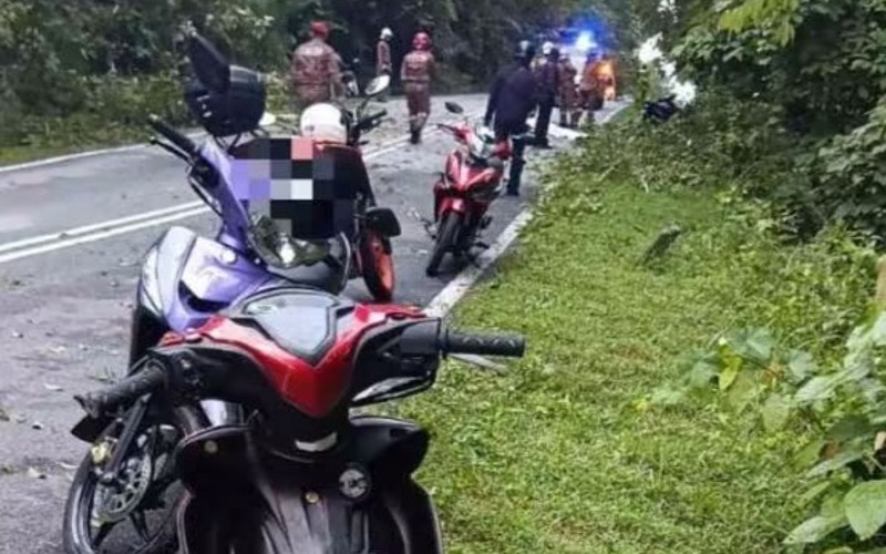 Warga emas maut, pelajar cedera motosikal langgar pokok tumbang
