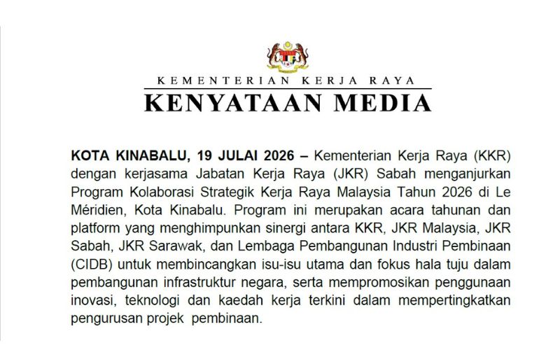 KKR perkasa pendigitalan sektor pembinaan menerusi Program Kolaborasi Strategik 2026