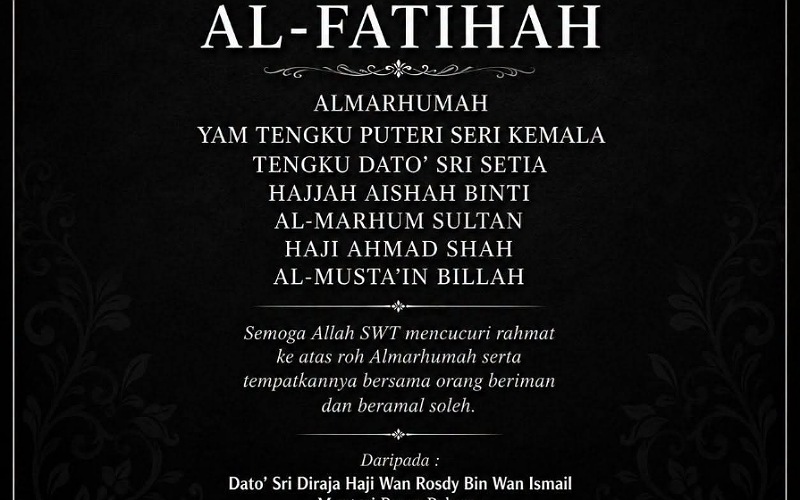 Kakanda Sultan Pahang mangkat