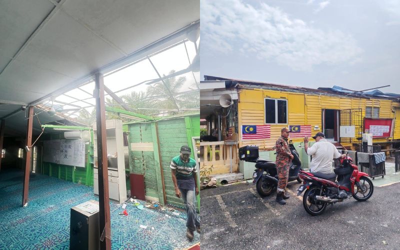 32 rumah di Kampung Bukit Kapar rosak dilanda ribut
