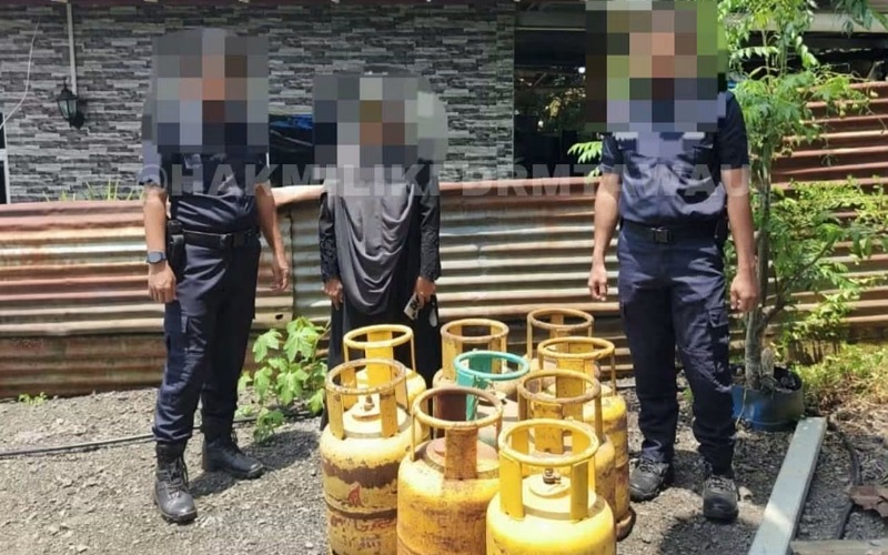 Warga emas ceroboh kedai ditahan, sembilan tong gas LPG dirampas