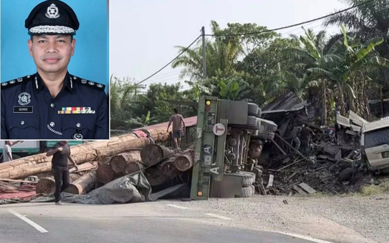 Peniaga buah maut, gerai dirempuh lori balak